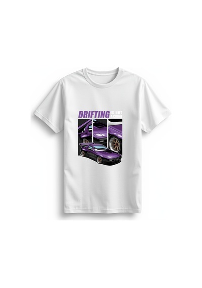 Paybuy Drift Tutkusu - Retro Araç Tasarımı Baskılı Kadın Tişört Beyaz