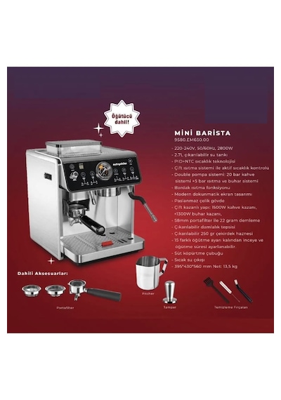 Öztiryakiler Mini Barista 2800 W Espresso Kahve Makinesi