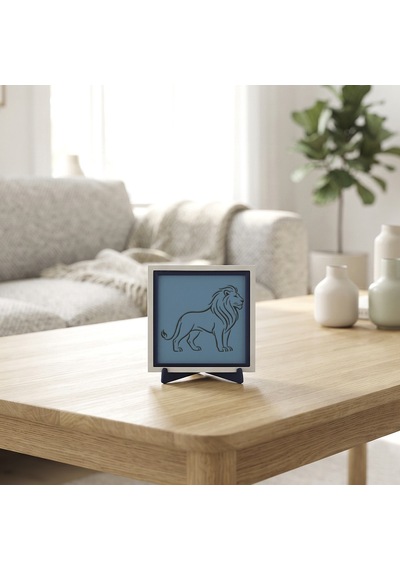 Aslan Formlu Modern Dekoratif Hatıra, Sevdikleriniz İçin Hediyelik Estetik Armağan 10x10 Cm
