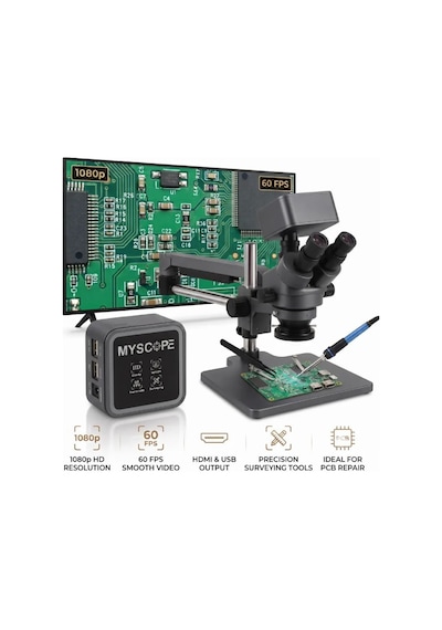 5609f Hd 60 Fps Dijital Mikroskop Kamerası Gri - Hdmı / Usb Endüstriyel İnceleme Kamerası
