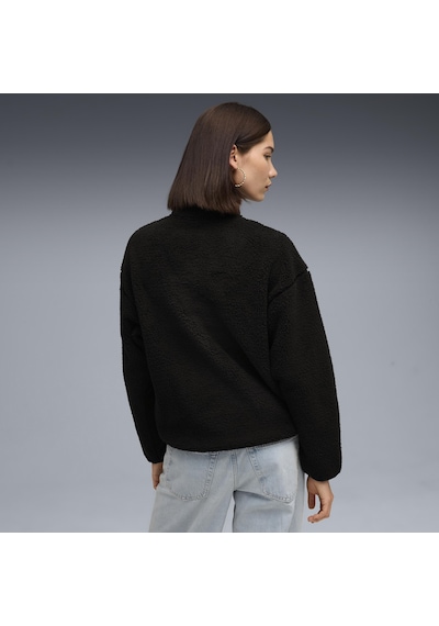 Puma Ess Elevated Half-zip Crew Kadın Yetişkin Sweatshirt Siyah