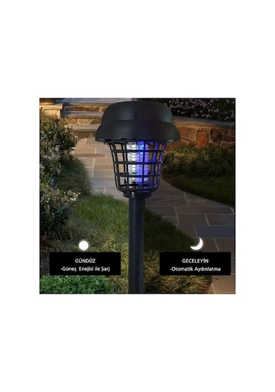 Solar Güneş Enerjili Sivrisinek Kovucu Lamba 2li Bahçe Balkon Işığı Led Aydınlatma Lamba Model 43643643634634