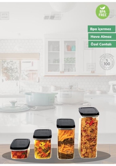 9 Lu Erzak Saklama Kabı Seti Bpa Free Bakliyat Kutusu Hava Almaz Şeffaf