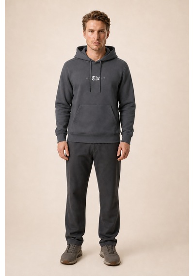 Redline Thenk Yeni Sezon Erkek Regular Fit Kapüşonlu Sweatshirt Antrasit