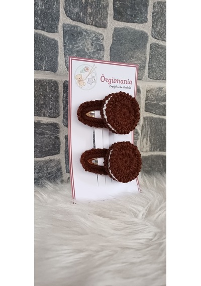 Örgümania Oreo Çıtçıt Toka - Örgü Toka Kahverengi