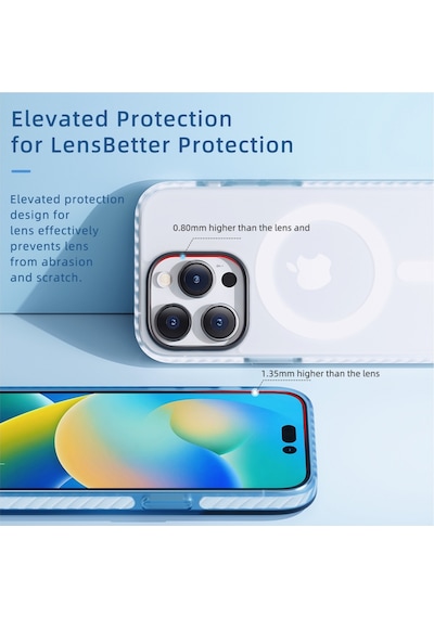 Rock Apple Uyumlu iPhone 14 Plus Shield Serisi Magsafe Anti Shock Kılıf Beyaz Beyaz