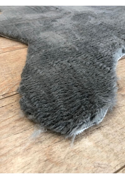 Balat Halı Kalın Koyu Gri Peluş Yumuşak Post Halı Karışık, Çok Renkli