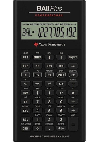 Texas Instruments BA II Plus Professional Finansal 10 Hane Hesap Makinesi