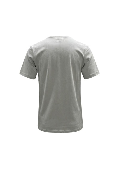 Uki Gri Bisiklet Yaka Basic T-shirt