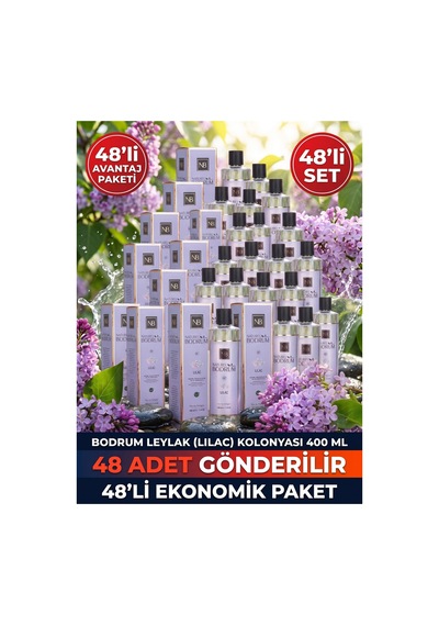 Lilac Bahar Leylağı Kolonyası 400 Ml Dökmeli 48'li Paket 80 Aile Ve Ofis Toptan Set