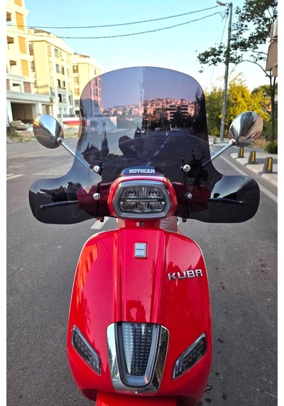 Motocam Küba Grace 50 Ön Cam 2023-2026 Model 37cm Siyah Renkli Elcikli Aparatsız