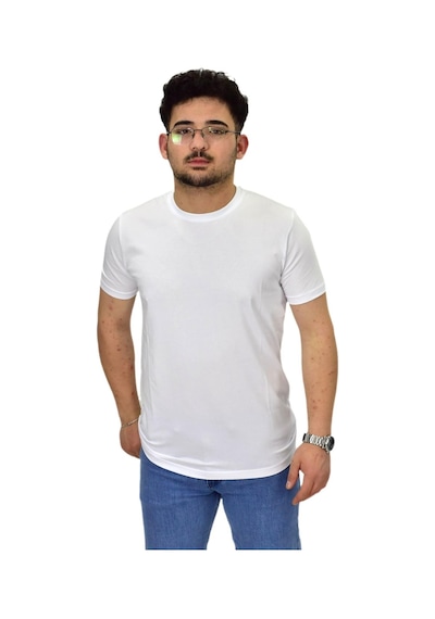 Raymons Erkek Büyük Beden Sıfıryaka Düz Likra Süprem Tişört 4385 Bgl-st04529 Beyaz