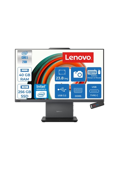 Lenovo ThinkCentre Neo 50a 12SC004XTRP16 Core 5 210H 40 GB 256 GB SSD 23.8" W11P AIO Masaüstü Bilgisayar