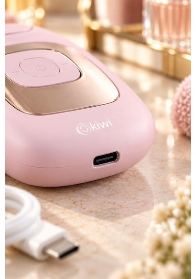 Kiwi Kep-6819 Şarjlı Epilasyon Cihazı Pembe 18 Cımbız Lcd Ekran Led Aydınlatma