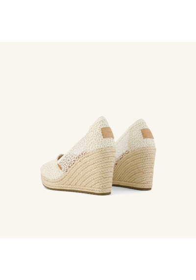10023016 Natural Moroccan Crochet Espadril Kadın 10023016 Toms Essentıal Wedge