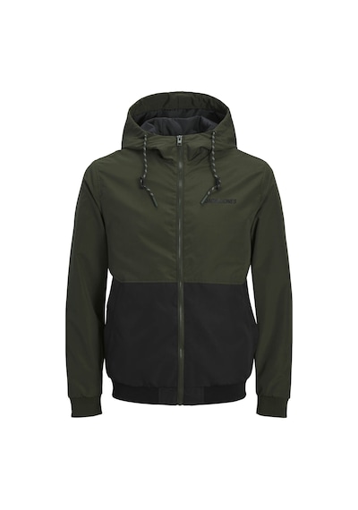 Jack & Jones Jjerush Hood Bomber Noos Siyah-yeşil Erkek Mont 12200208