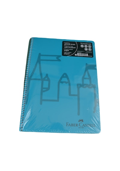 Faber-castell Mavi 80 Yaprak Kareli A4 Spiralli Kapak Defter