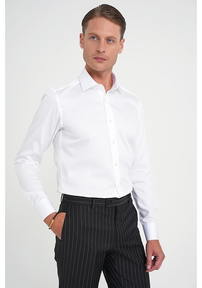 Efor Slim Fit %100 Pamuk Non Iron Kumaş Klasik Beyaz Gömlek Gk 734 Beyaz