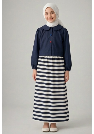 Angel&co. Girls Clothing Kız Çocuk Lacivert Marin Aksesuar Detaylı Poplin Gömlek-çizgili Etek Takım Lacivert Lacivert Angel&co. Girls Clothing Kız Çocuk Lacivert Marin Aksesuar Detaylı Poplin Gömlek-çizgili Etek Takım Lacivert Lacivert