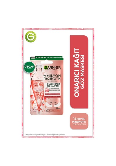 Garnier 1/2 Milyon Probiyotik Türevi İçeren Onarıcı Kağıt Göz Maskesi 3'lü Set pkt2-1prbytkmsk-9438