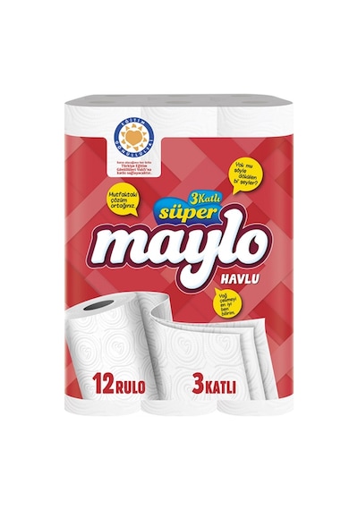Maylo 3 Katlı Kağıt Havlu 12 Adet 7'li Avantaj Paketi Mıchu