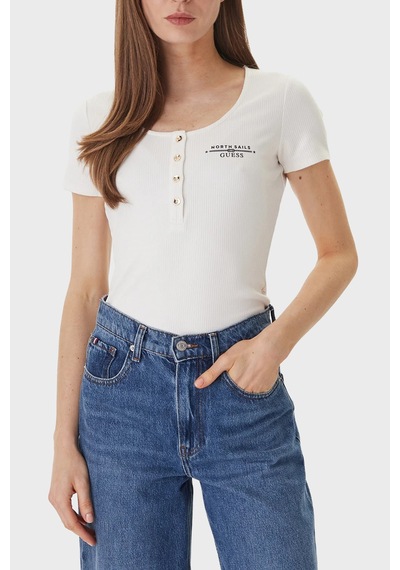 Guess Bayan Top W6gp01 K2658 G012 Beyaz BEYAZ