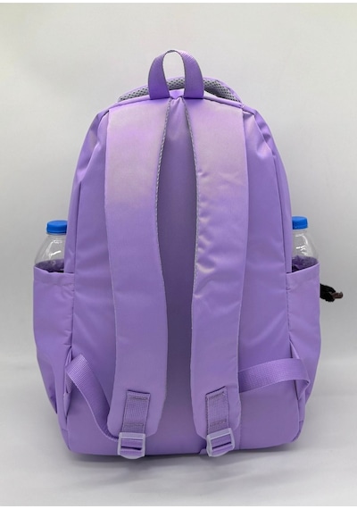 Lila Unisex Okul Çantası Su Geçirmez Kumaş Unisex Okul Sırt Çantası 1700 Mor