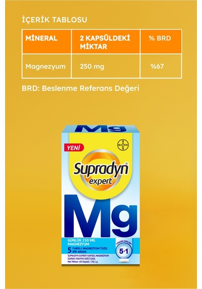 Supradyn Expert Magnezyum 60 Kapsül X 2 Adet