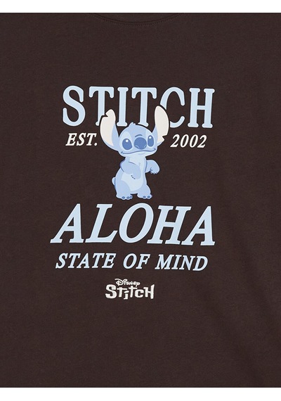 Lcw Young Kahverengi Stitch Baskılı Kadın Pijama Üst