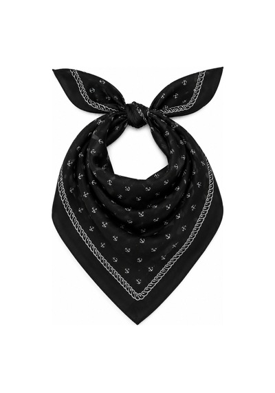 Herşeynota 12'li Siyah Çapa Desenli Fular 52x52 Cm %100 Pamuk Kare Bandana Seti Çok Renkli