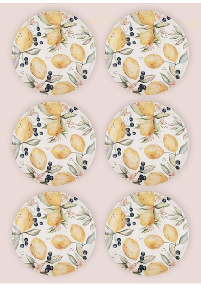 The Mia Limoncello Servis Tabağı 6lı Set 26 Cm Lmn013 Renkli
