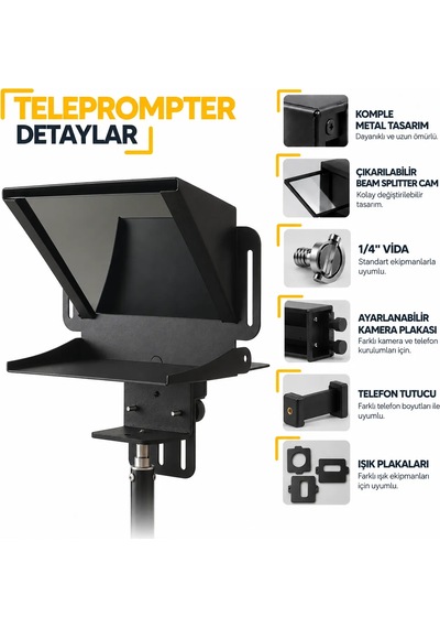 Pratic Teleprompter Eko Set Mobil Kontrollü Yerli Üretim