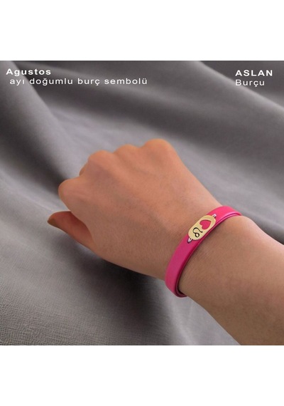 Ağustos Ayı Doğumlarına Kalp Motifli Doğal Pembe Derili 14 Ayar Altın Plakalı Hediye Bileklik-377ay Ağustos Ağustos Ayı Doğumlarına Kalp Motifli Doğal Pembe Derili 14 Ayar Altın Plakalı Hediye Bileklik-377ay Ağustos