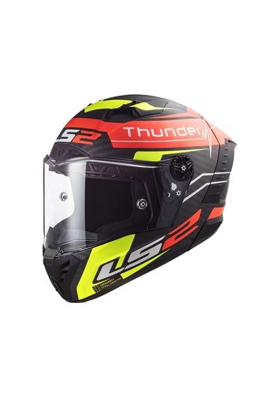Ls2 Thunder Karbon Attack Mat Kırmızı-neon Sarı Kask Mat Kırmızı