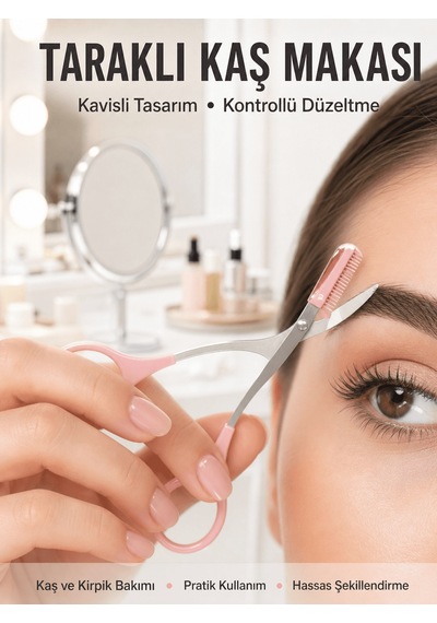 Kavisli Kaş Kirpik Düzeltici Bıyık Alma Taraklı Kaş Makası Yüz Ba 51271684