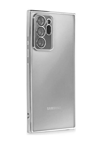 Samsung Galaxy  Uyumlu  Note 20 Ultra Kılıf Razer Lensli Silikon - Gümüş Çokrenkli