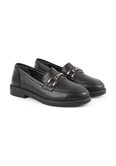 Libero Kadın Günlük Ayakkabı Hakiki Deri Siyah Metal Tokalı Klasik Düz Taban Loafer L04.702 Libero Kadın Günlük Ayakkabı Hakiki Deri Siyah Metal Tokalı Klasik Düz Taban Loafer L04.702
