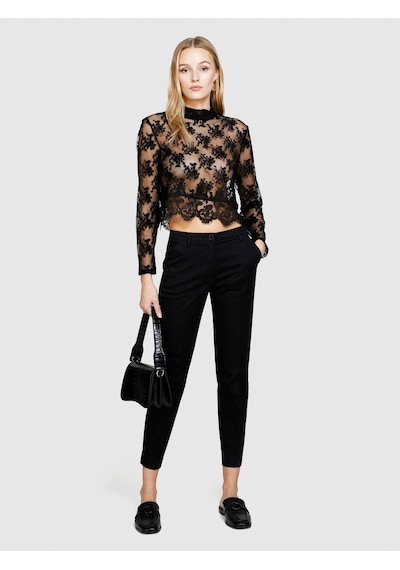 Sisley Streç Pamuklu Kemer Delikli Normal Bel Chino Pantolon Kadın Siyah Pantolon - 324p4byw55ah6 Sisley Streç Pamuklu Kemer Delikli Normal Bel Chino Pantolon Kadın Siyah Pantolon - 324p4byw55ah6