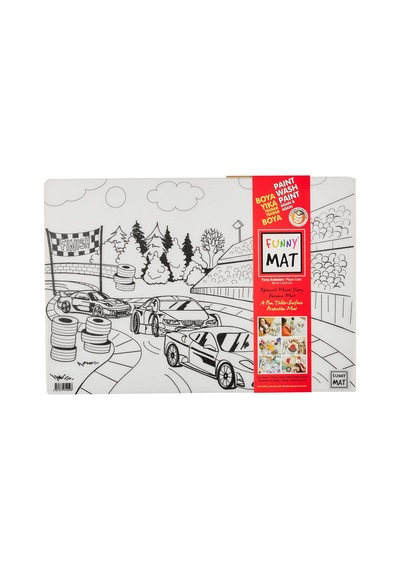 Akademi Çocuk Funny Mat 2'li Set 1 Köpekler, Yarış Arabaları 50 x 22