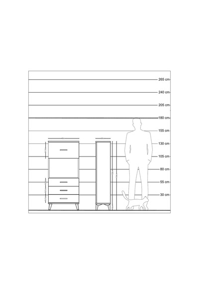 Arges Dolap Tek Raflı 4 Çekmeceli 60x30x134 Aytaşı-aytaşı Aytası