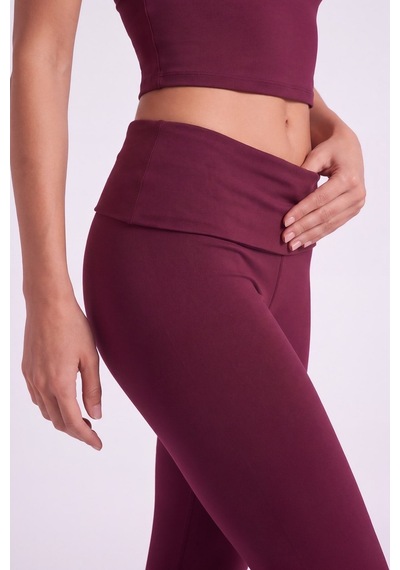 Holly Lolly Beli Kıvrımlı Flare Ellen Tayt Pantolon Bordo