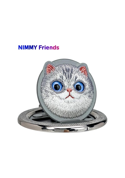 Magsafe Uyumlu Big Eyes Tasarım Değiştirilebilir Manyetik 3d Nakışlı Kedili Telefon Standı 2.0