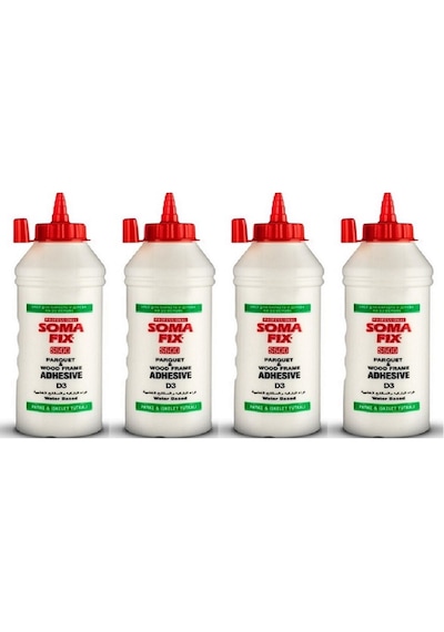 4 Adet Somafix 500 Ml Parke Tutkalı Beyaz Iskelet Tutkal D3