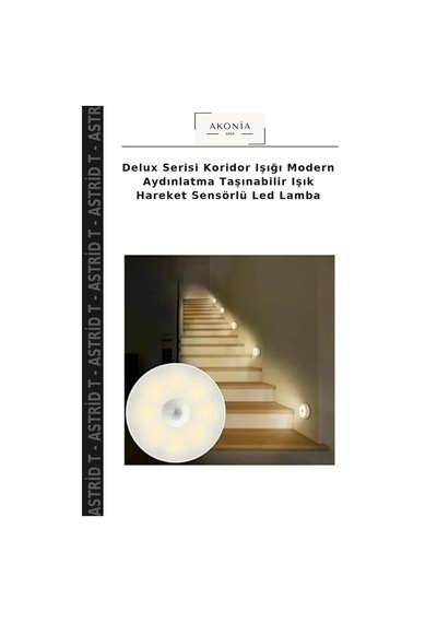 Delux Serisi Koridor Işığı Modern Aydınlatma Taşınabilir Işık Hareket Sensörlü Led Lamba Çok Renkli