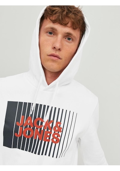 Jack & Jones Jjecorp Logo Sweat Hood Play Noos Beyaz 001