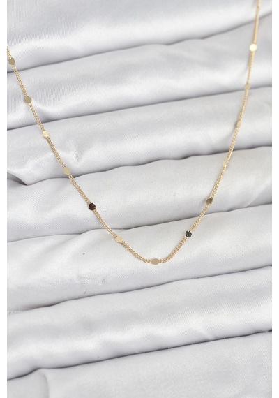 Tua Moda Cm 14k Gold Renk Ezme Pul Model 60 Cm Kadın Kolye Çok Renkli