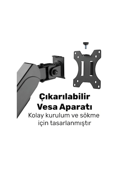 Std48036e 17"-27" Üçlü Ergonomik Monitör Kolu, 3 Ekranlı Amortisörlü Stand, 360 Pivot Vesa Tutucu, Trader/yazılımcı Kurulumu 3x7kg
