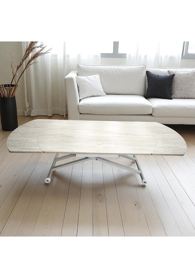 Oval Yan Baştan Açılır Akıllı Masa Üst Tabla Mdf Yüksekliği Ayarlanabilir Pratik Traverten Oval Yan Baştan Açılır Akıllı Masa Üst Tabla Mdf Yüksekliği Ayarlanabilir Pratik Traverten