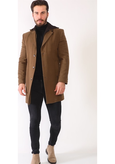 Plt8395 Dewberry Battal Palto-Camel-Camel