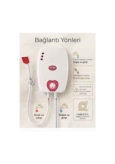 Ege-san Okyonus Ani Su Isıtıcı - 7.5 W - Kurulum Yönlendirmesi Elektrikli Şofben